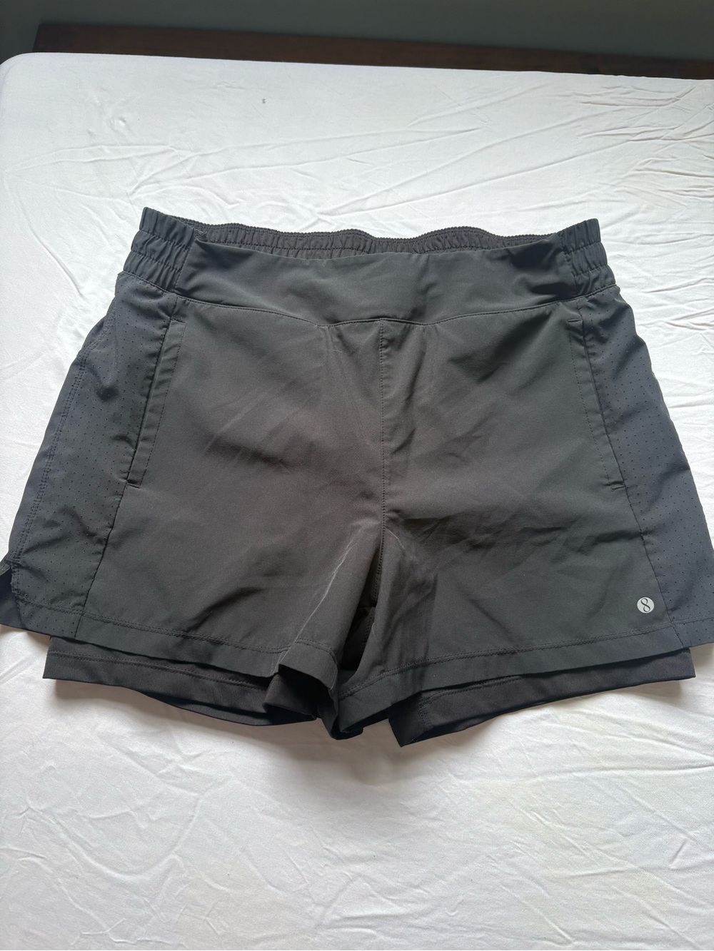 athletica Black Athletic Running Shorts